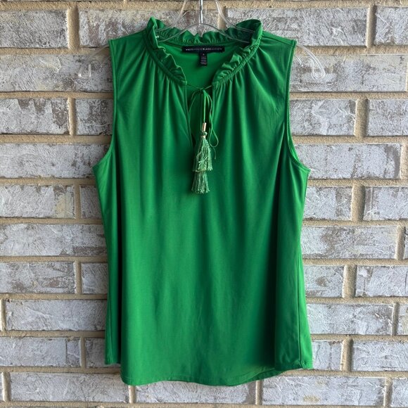White House Black Market Sleeveless Tie Neck Stretch Blouse Women's Size S. - Picture 2 of 9